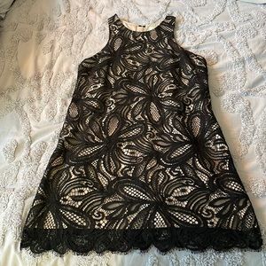 Aritzia Babaton black/nude lace dress in a size 4
